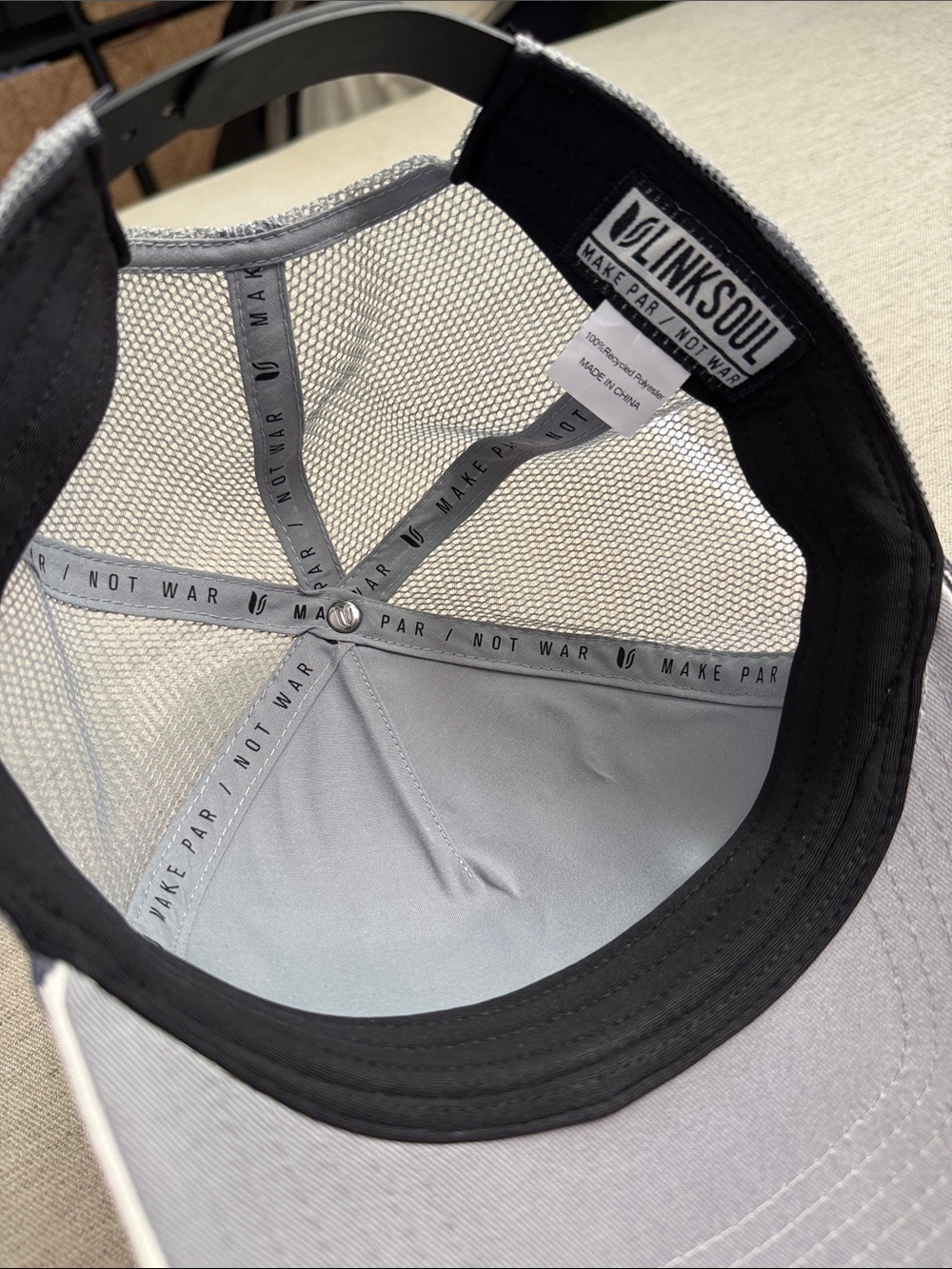 Linksoul White & Gray Corduroy Trucker Hat - Picture 4 of 4